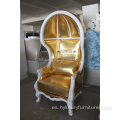 silla del trono del rey de comedor de oro real de cuero